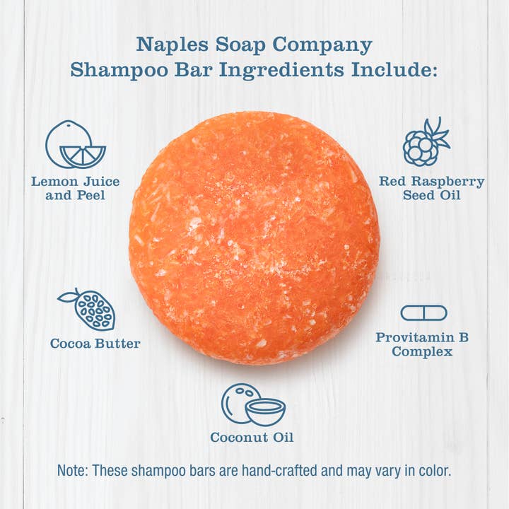 Naples Soap Company | Clean Beauty, Natural Bath & Body - Wholesale Shampoo Puck/Solid Shampoo - Florida Fresh Shampoo Bar – Citrus Infusion
6