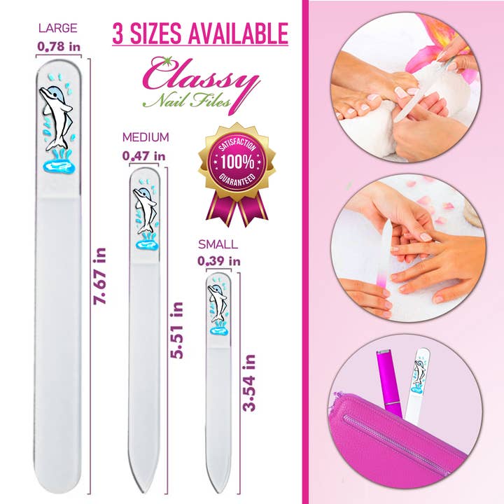 Classy Nail Files – Großhandel Nagelfeile – Delfin Meereslebewesen Tier Handbemalte Tschechische Kristallnagelfeile