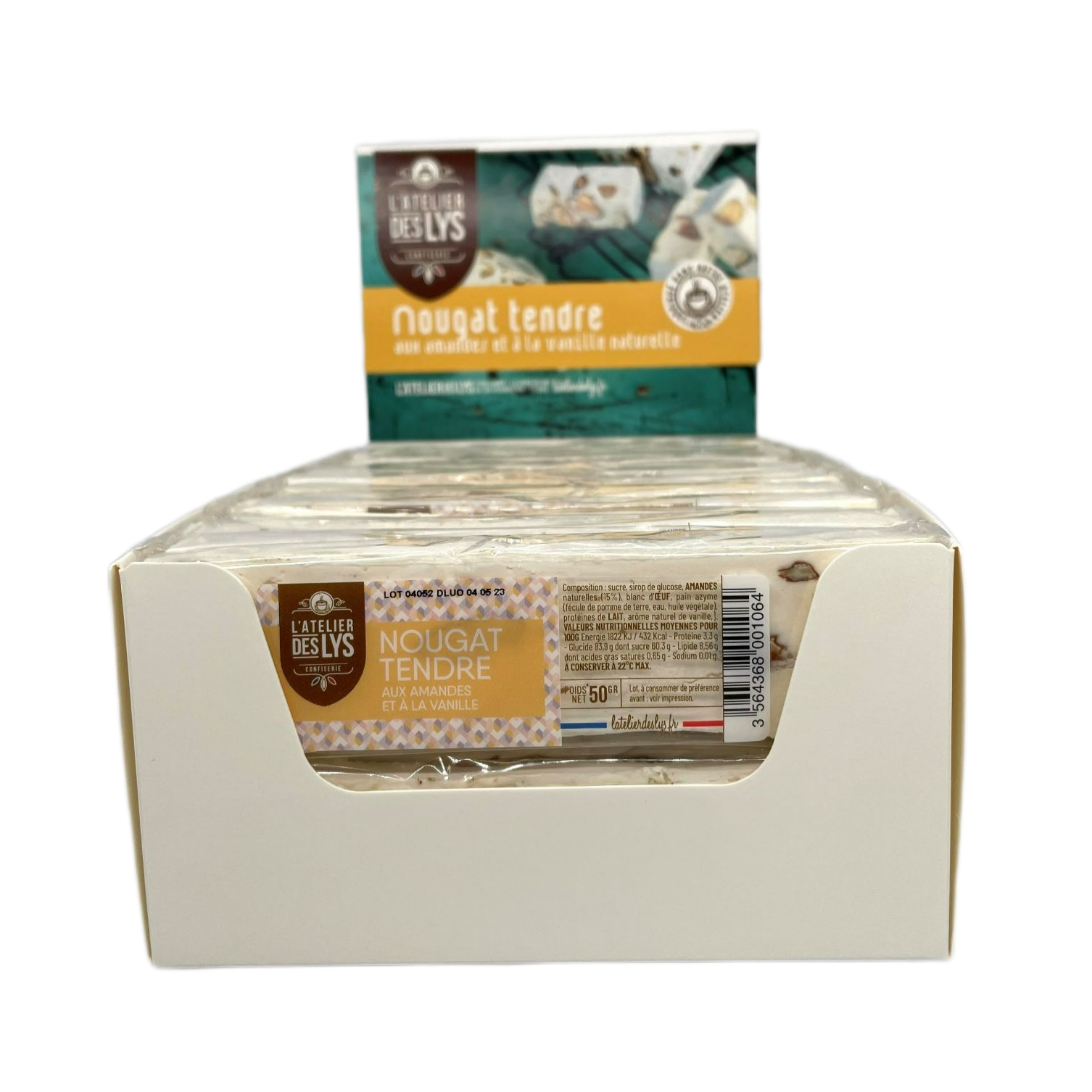 L'Atelier des Lys - Wholesale Nougat - Soft vanilla nougat with almonds 50g1