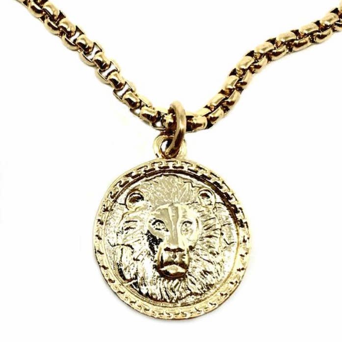 B.BéNI® Christian & Jewish Jewelry – wholesale Pendant/charm necklace – Intrépide Lion Coin Necklace1