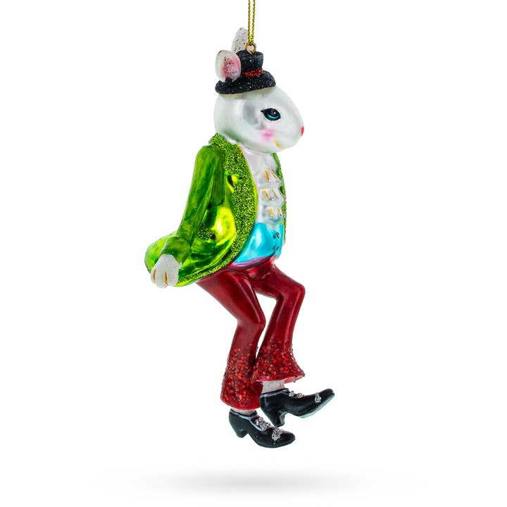 BestPysanky - Wholesale Ornament - Alice in Wonderland A Dancing Hare Glass Ornament