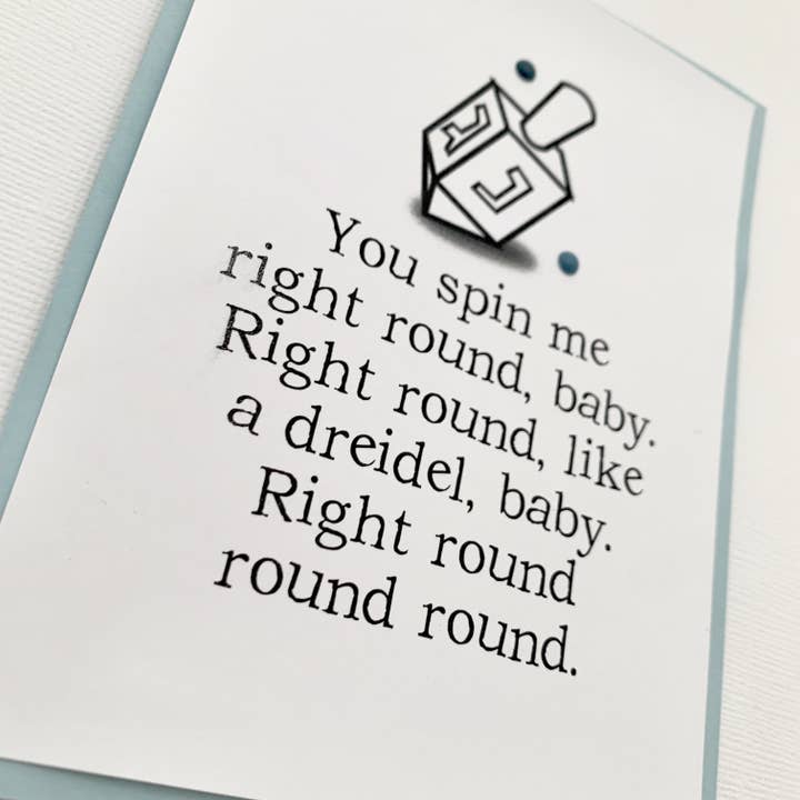 Hanukkah Dreidel Right Round Card for wholesale by Muddy Mouth Cards