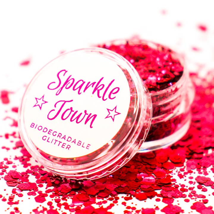 Red Mix Biodegradable Glitter - 5ml Pot for wholesale by Sparkle Town