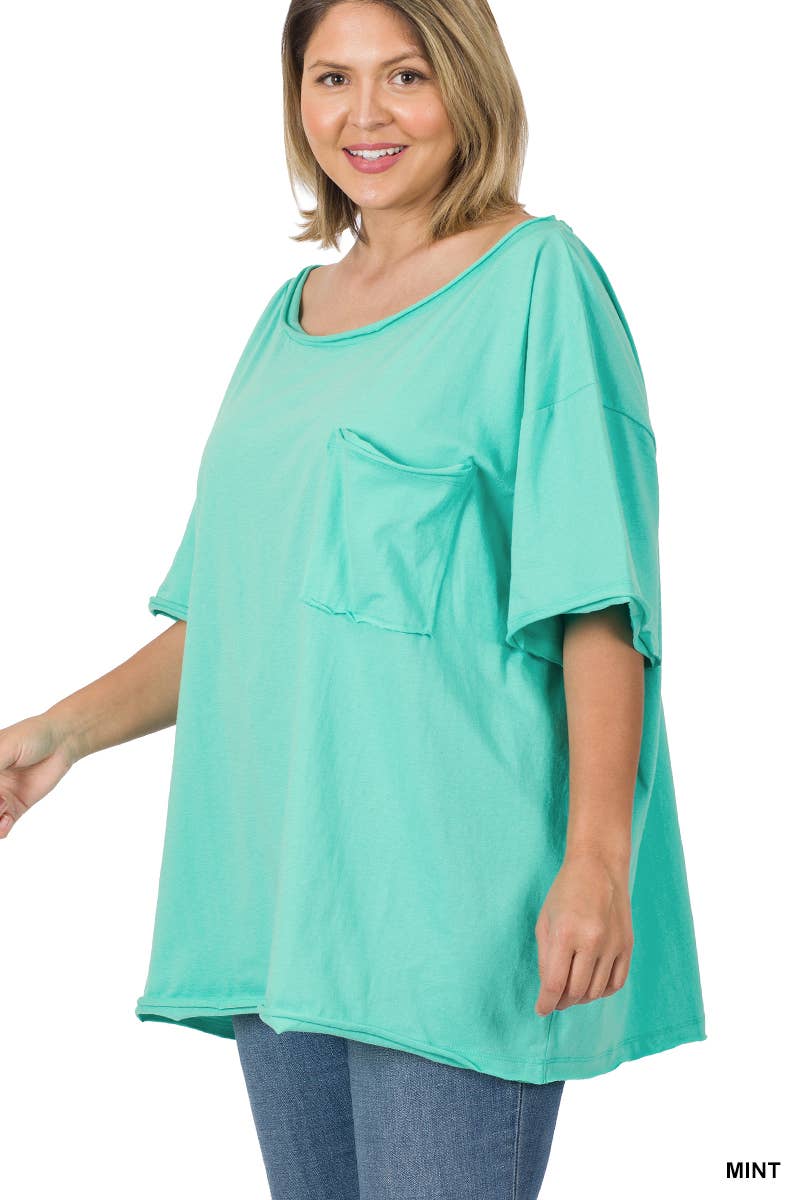 42POPS - Wholesale Tunic - Women's - Tri Blend Oversized Raw Edge Boyfriend Tee36