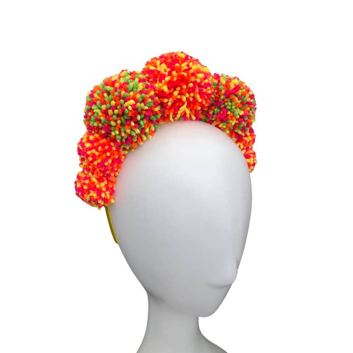 IamMe Store - Wholesale Fashion Headband - Women's - Bright Neon Confetti Pom Pom Festival Headband