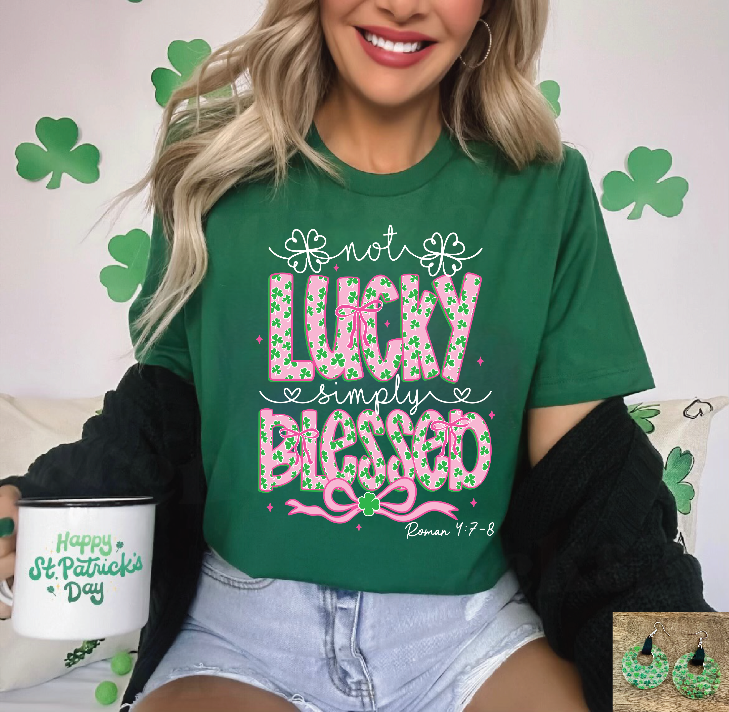 Southern Attitude Designs Inc - Wholesale T-Shirt (Graphic) - Women's - Lucky and Blessed0