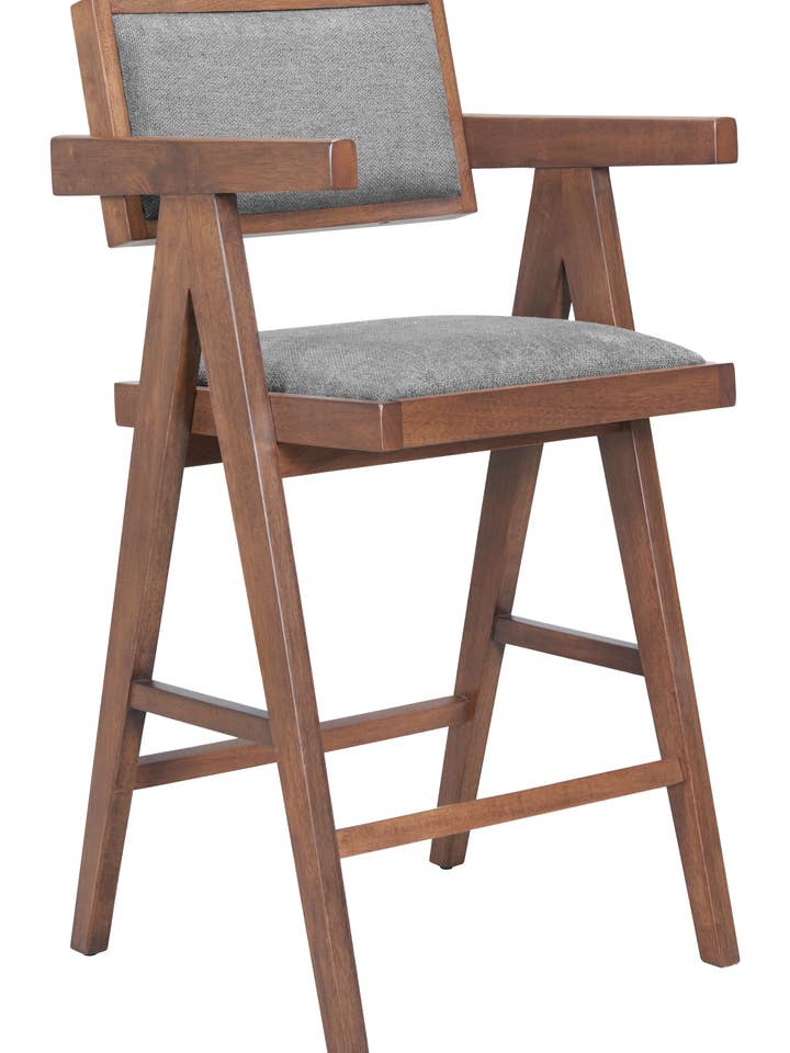 Taburete Delhi, gris y nogal para venta al por mayor de Zuo Modern