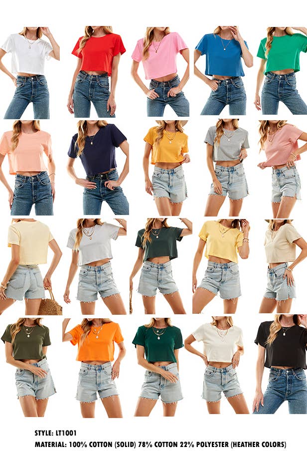 LOVING PEOPLE - Wholesale T-Shirt - Women's - Premium cotton boxy crop tops8