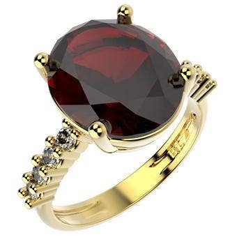 CZ-ring afgewerkt in 18K geelgouden damessieraden 14253 voor wholesale door Gio Fantato