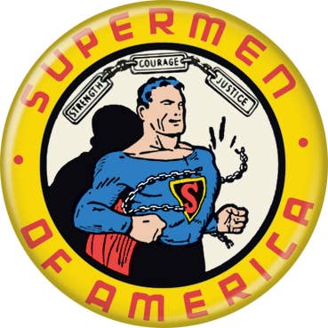 DC Comics Supermen of America Buttons 1.25" Round for wholesale by Ata-Boy