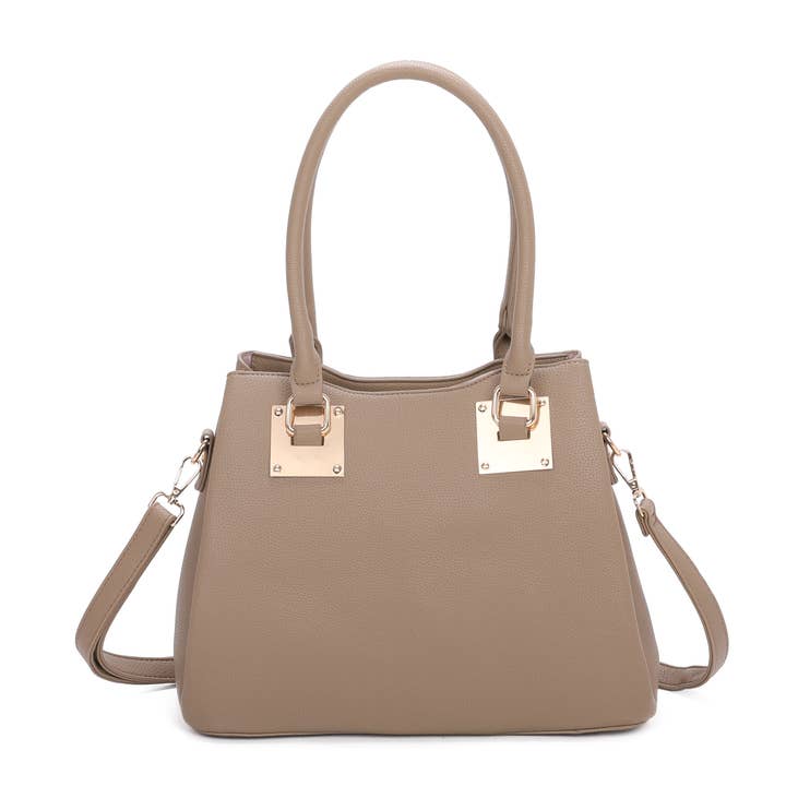 Sac fourre-tout Superbia Medium à 3 compartiments carrés avec détails en métal pour la vente par Superbia