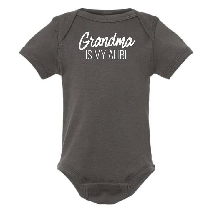 dkhandmade - Wholesale Bodysuit (Non-Footed) - Baby - GRANDMA IS MY ALIBI BABY ONESIE