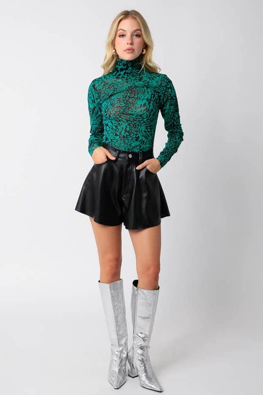 Olivaceous - Wholesale Shorts - Women's - Riley PU Shorts2