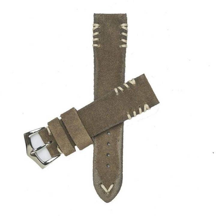 Grey Vintage Suede Tribal Stitches Watch Strap for wholesale by MilanoStraps