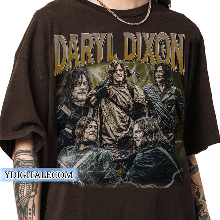 TheKingShirt - Wholesale Graphic Sweatshirt - Women's - Vintage 90s Daryl Dixon T-shirt The Walking Dead Gift Unisex1