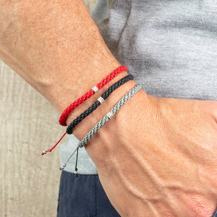 Makarla - Handmade Colombian Jewelry - Wholesale Woven/Braided Bracelet - Men's Braided Bracelet | Rope Bracelet | Silver Bracelet |