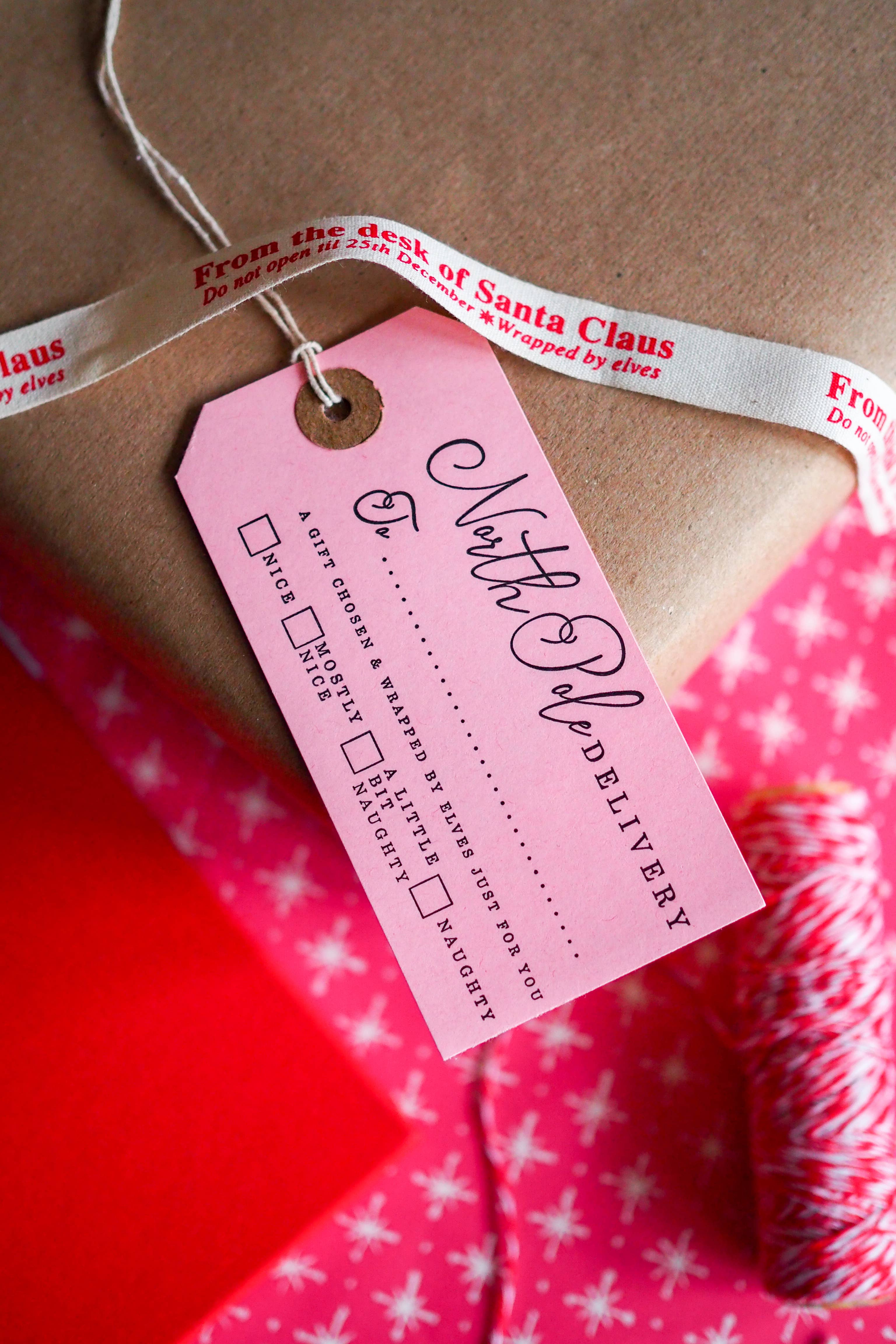 soch and co - Wholesale Gift Tag - North Pole delivery Christmas letterpress gift tags 5pk1