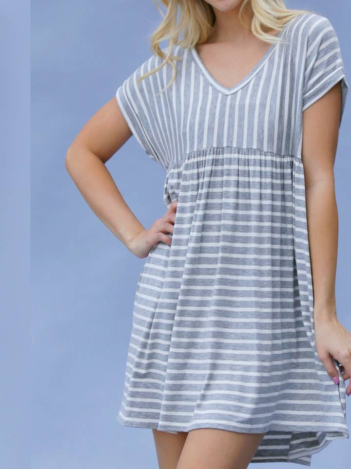 Stripe Mini Dress for wholesale by LA Wholesale