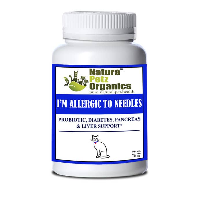 Natura Petz Organics - Wholesale Pet Supplement - Cat/Dog - I'm Allergic to Needles - Probiotic, Pancreas & Glucose Support for Dogs & Cats*1