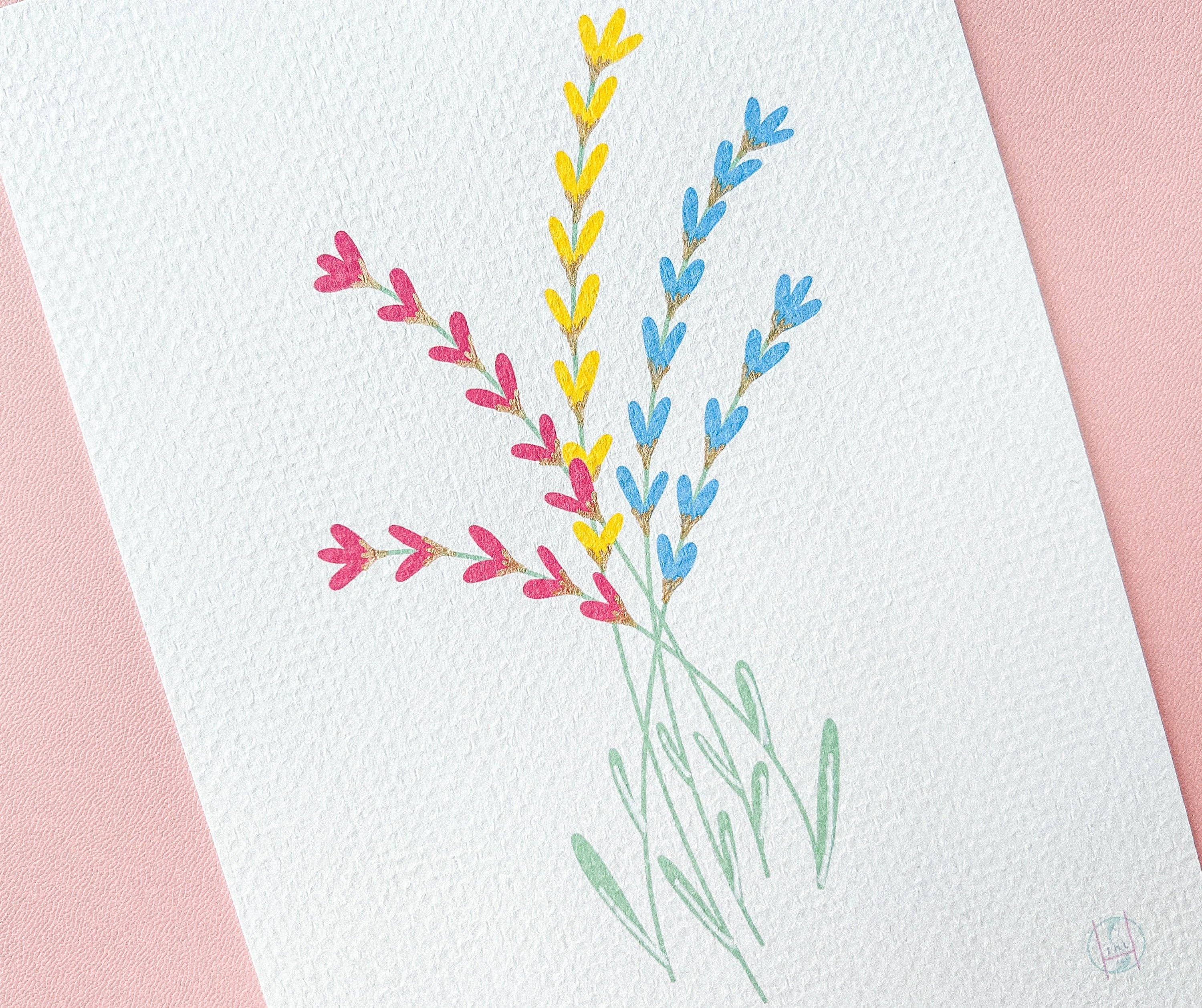 The Harpy Otter Co - Wholesale Art Print - Pan Pride Flag Floral Art Print2