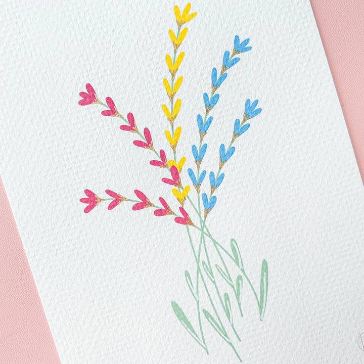 The Harpy Otter Co - Wholesale Art Print - Pan Pride Flag Floral Art Print2