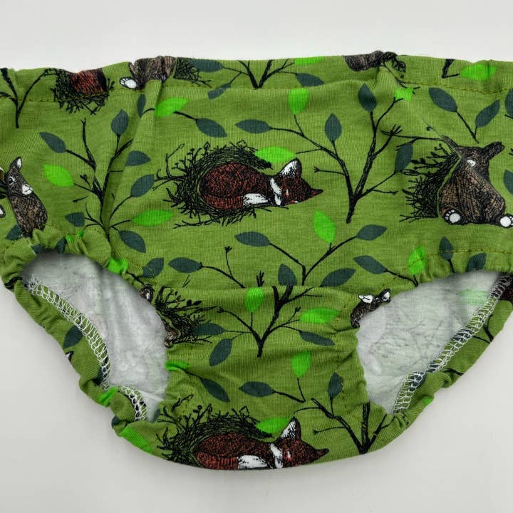 Ecopitchoun - Wholesale Underwear/Diaper Cover - Baby - BIO baby panties in blue, green, ochre, beige animal colors2
