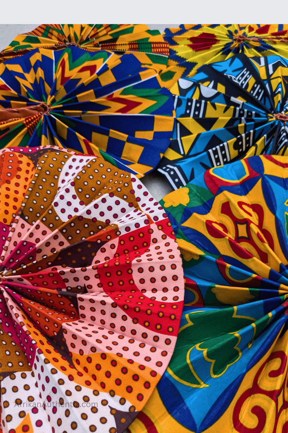 Afrikan Authentix - Wholesale Handheld Folding Fan - African Folding Fans Assorted Set of 30 Kente print Fans12