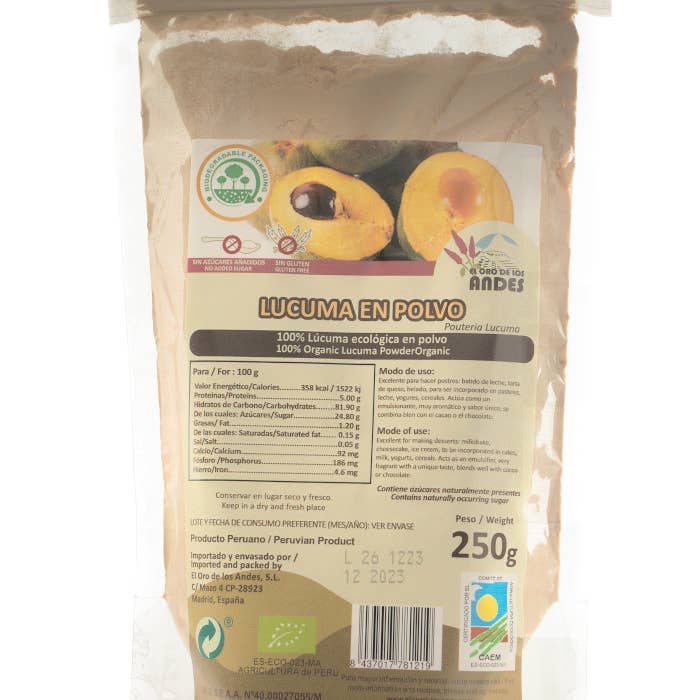 El Oro de los Andes – wholesale Protein/superfood powder – LUCUMA POWDER 250G ES-CO-023-MA