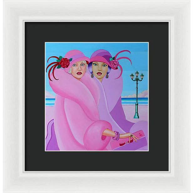 Sharon Tatem Fashion LLC - Wholesale Art Print - Palm Beach Pink Ladies - Framed Print7