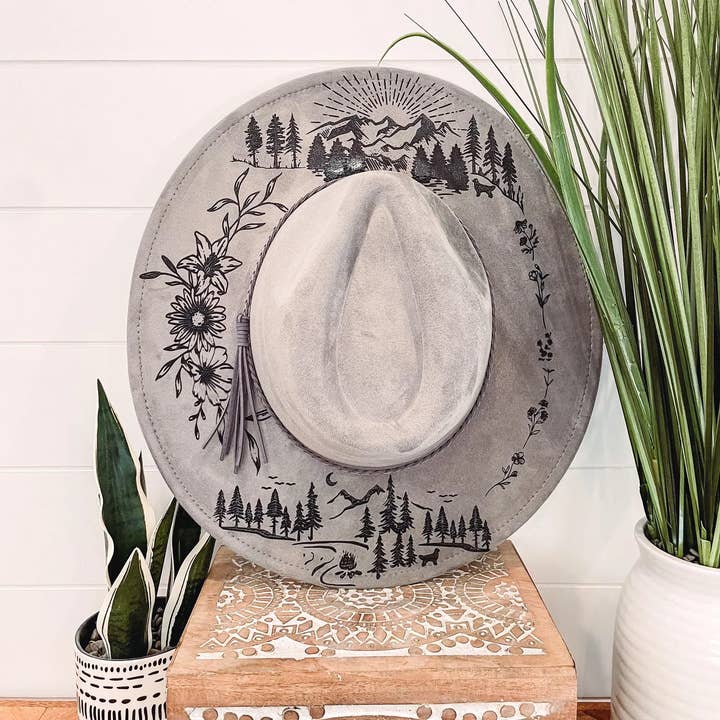 Willie & Dolly Designs - Wholesale Cowboy Hat - Women's - Engraved Floral Mountain Hat