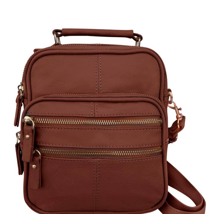 Roma Leathers, Inc. - Wholesale Crossbody Bag - Women's - RM005A cowhide leather handbag crossbody