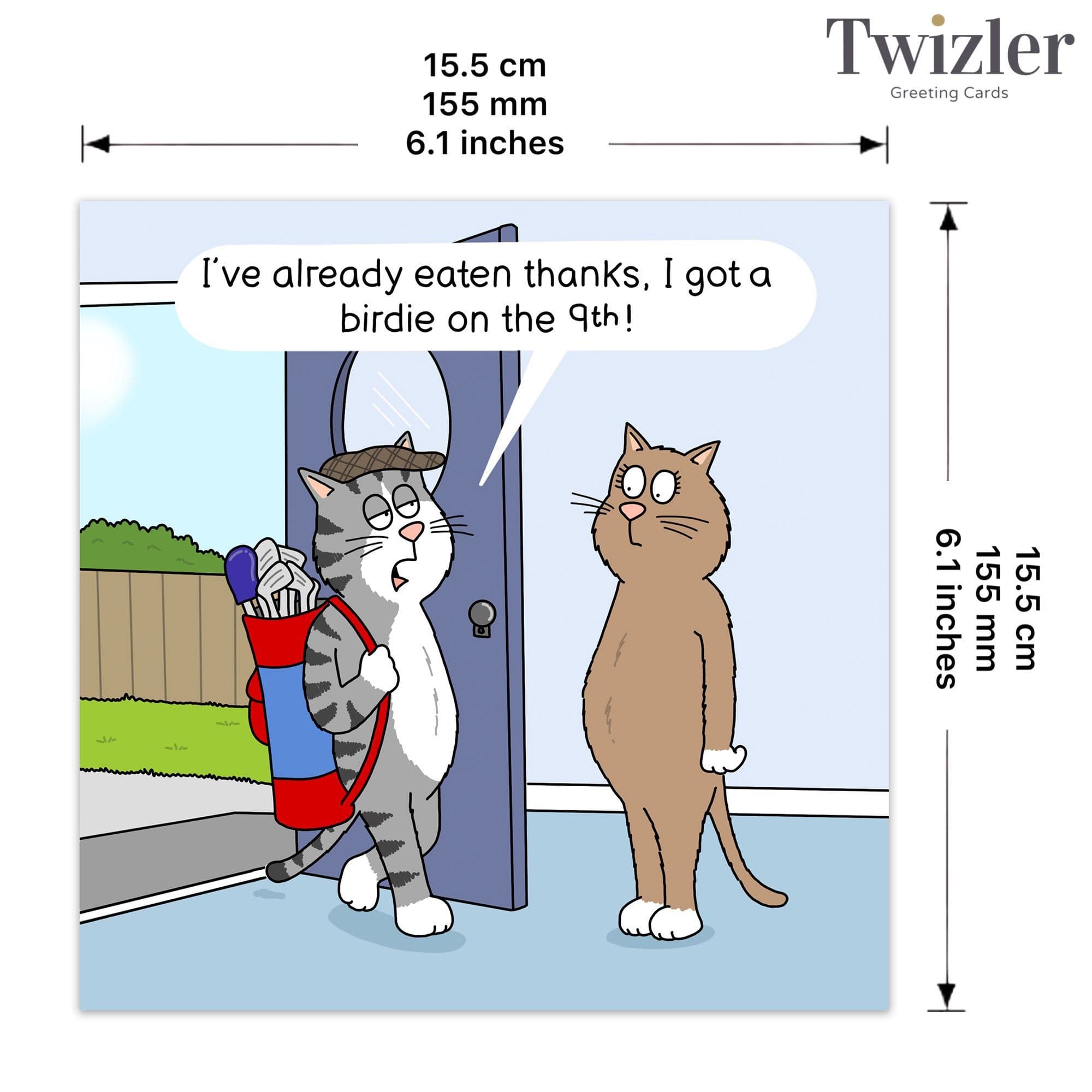 Twizler Ltd - Vente Carte de vœux classique - Carte de Golf Amusante - Chat Birdie2