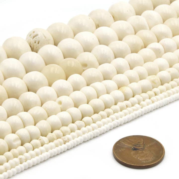 Only Beads - Wholesale Beads - Bone Beads | Ox Bone Round Rondelle Beads | Unique Beads1