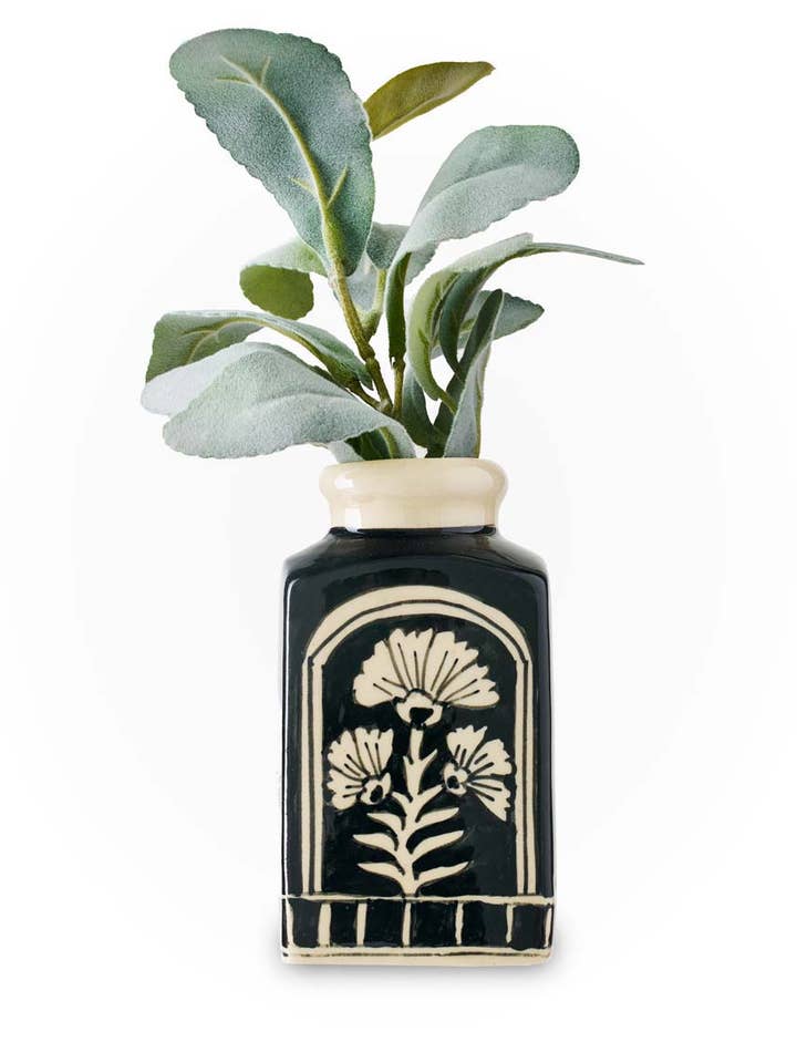 Koyala Large Floral Vase - Hand Painted Ceramic for wholesale by Matr Boomie Fair Trade