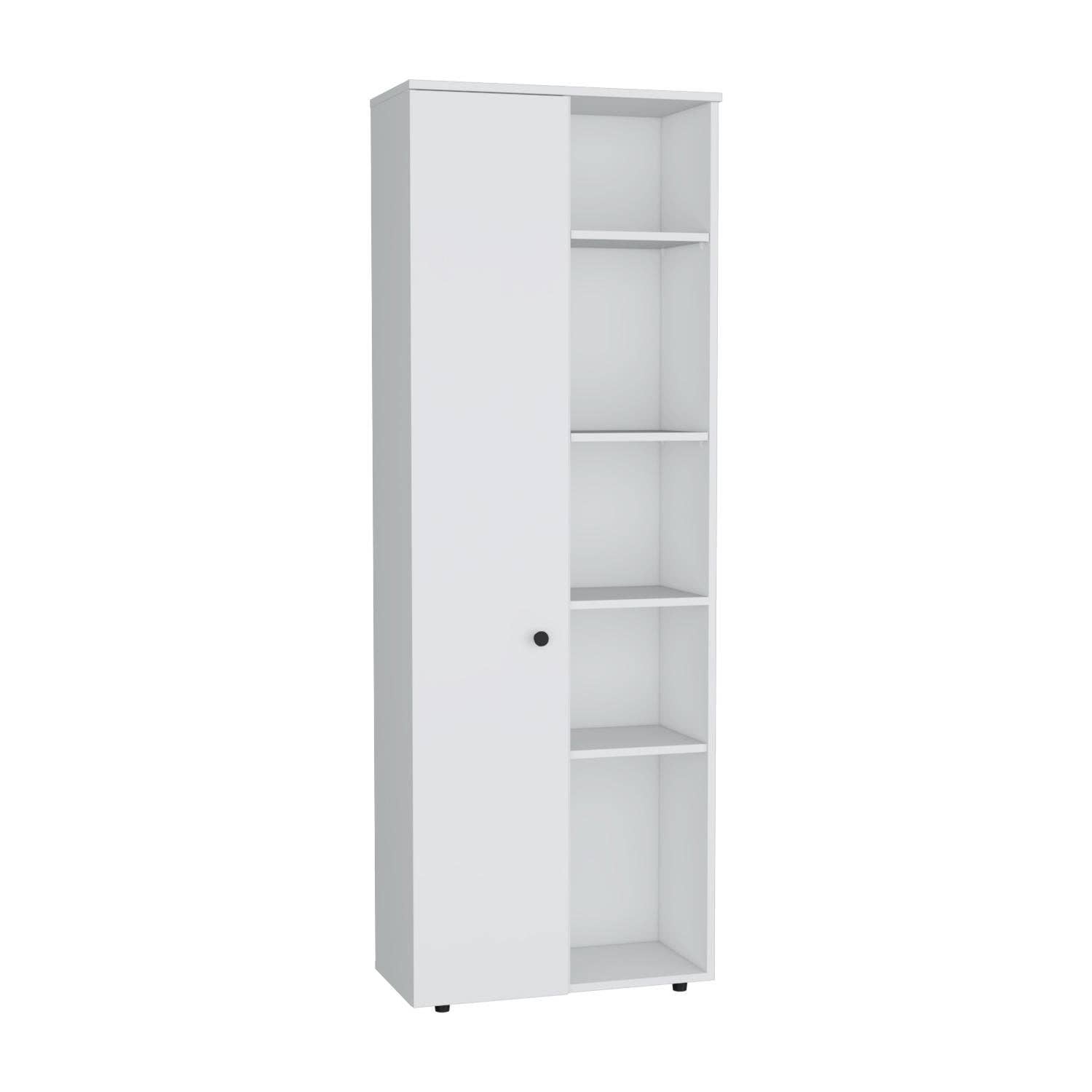 White Hoyt Kitchen Pantry Storage Cabinet With And Five Interior And Exterior Shelves for wholesale on Faire2