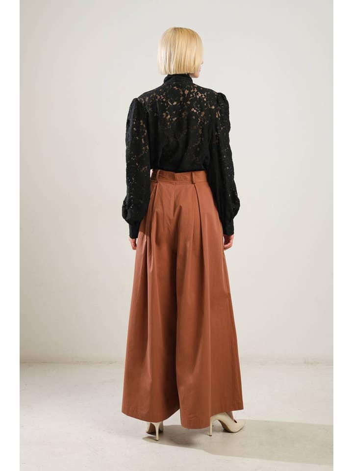 FLYING TOMATO - Wholesale Pants - Women's - A solid woven extra wide leg pant - FP1334