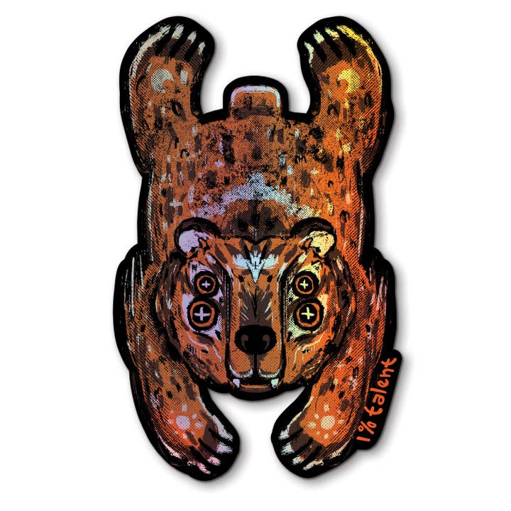 Holographic Flat Bear Sticker for wholesale by 1% Talent