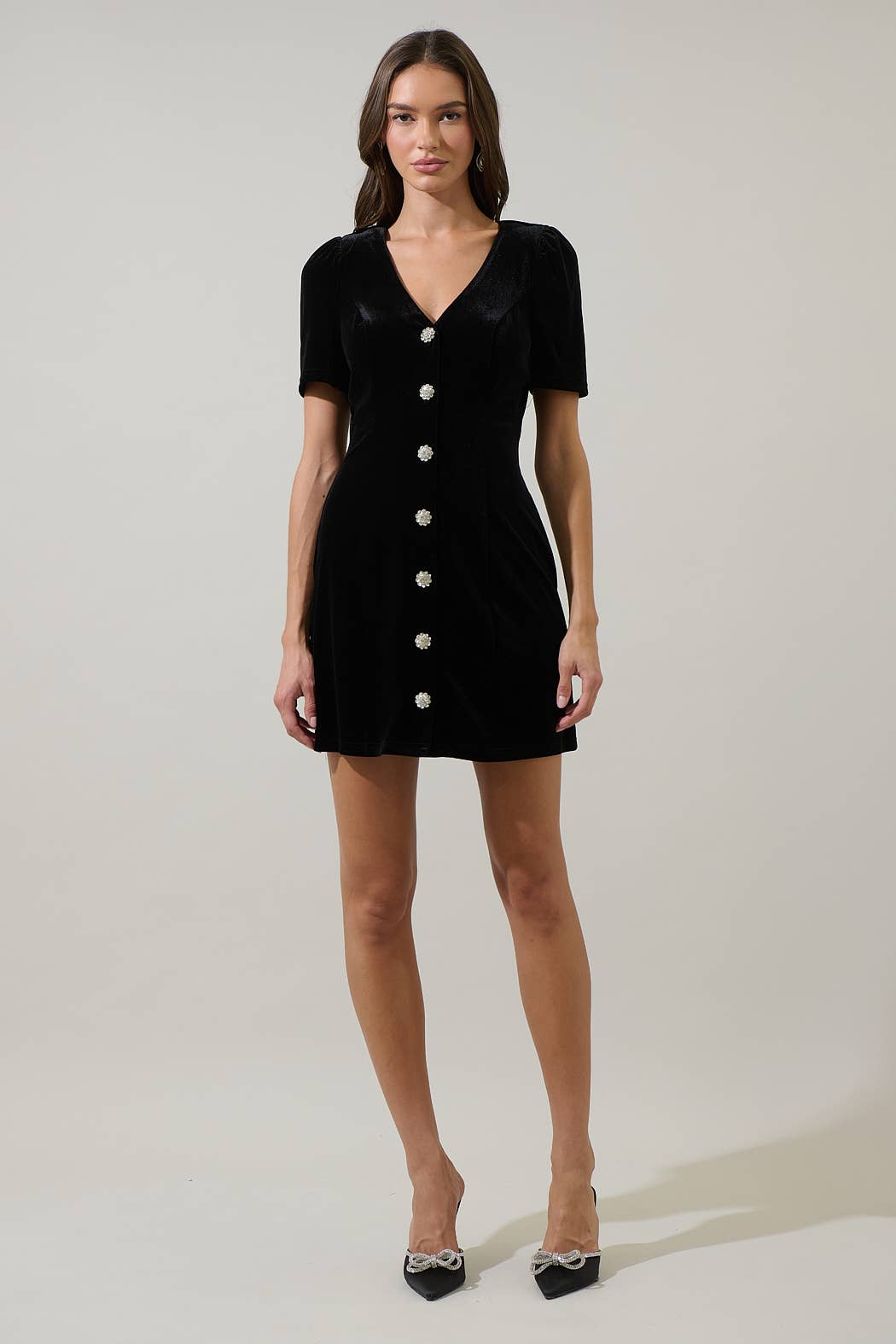 Sugarlips - Wholesale Dress - Women's - Jackson Velvet Button Mini Dress12