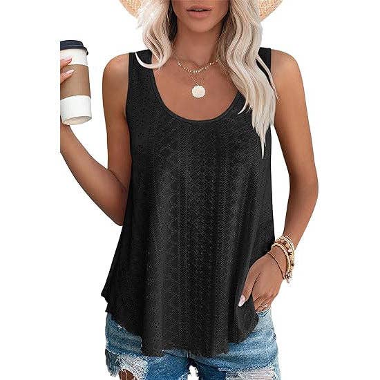 Lovesoft - Wholesale Tanktop - Dames - Dames zomerse losvallende mouwloze top met ronde hals19