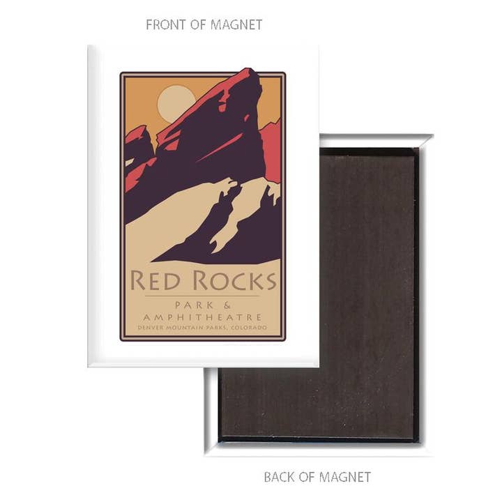 Red Rocks 1 (moon), Colorado - Magnet for wholesale by Travel Posters by M&W Design Co.