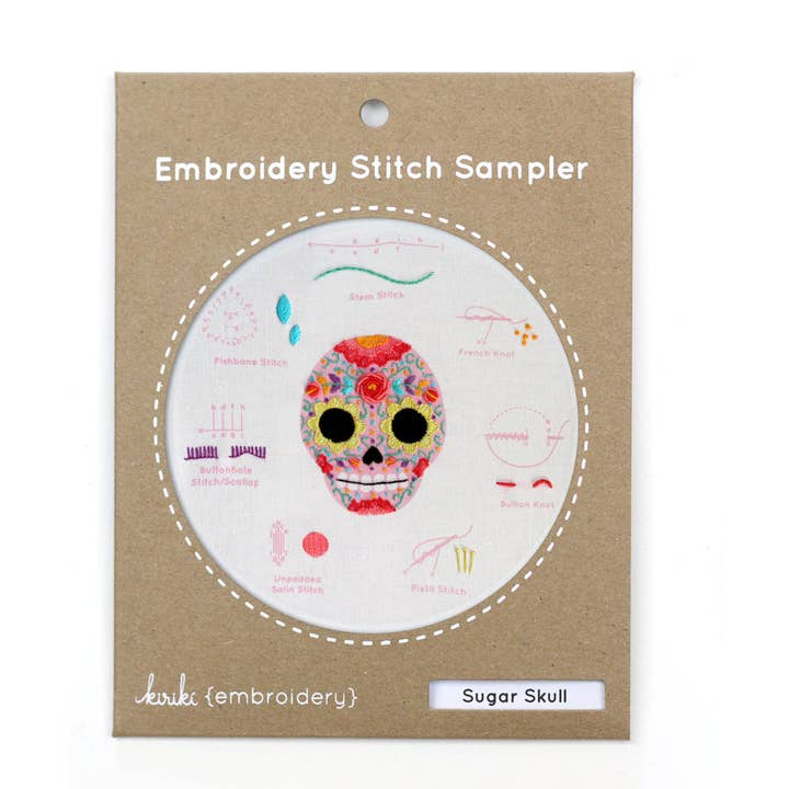 Kiriki Press - Wholesale Embroidery/Cross Stitch Supplies - Sugar Skull - Embroidery Stitch Sampler