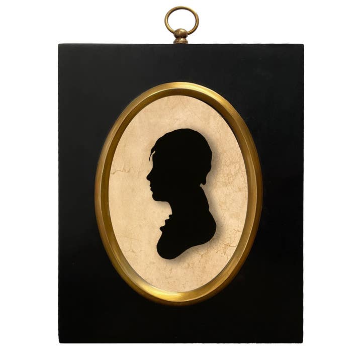 Young Boy by Charles Peale Reverse Printed Silhouette, 8-1/2” for wholesale by Madison Bay Co. - Historical Home Decor Reproductions