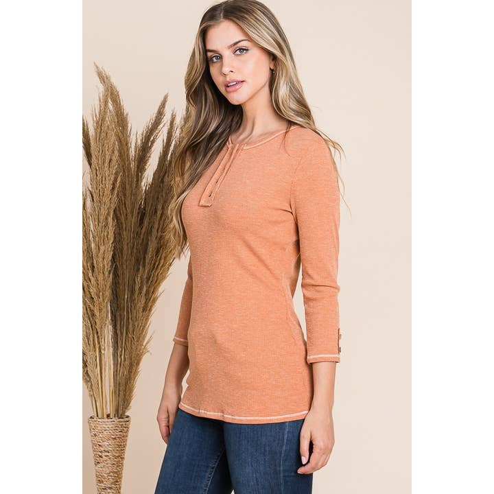 4 3-ärmad solid henley-skjorta SPECIAL för wholesale av Reborn J