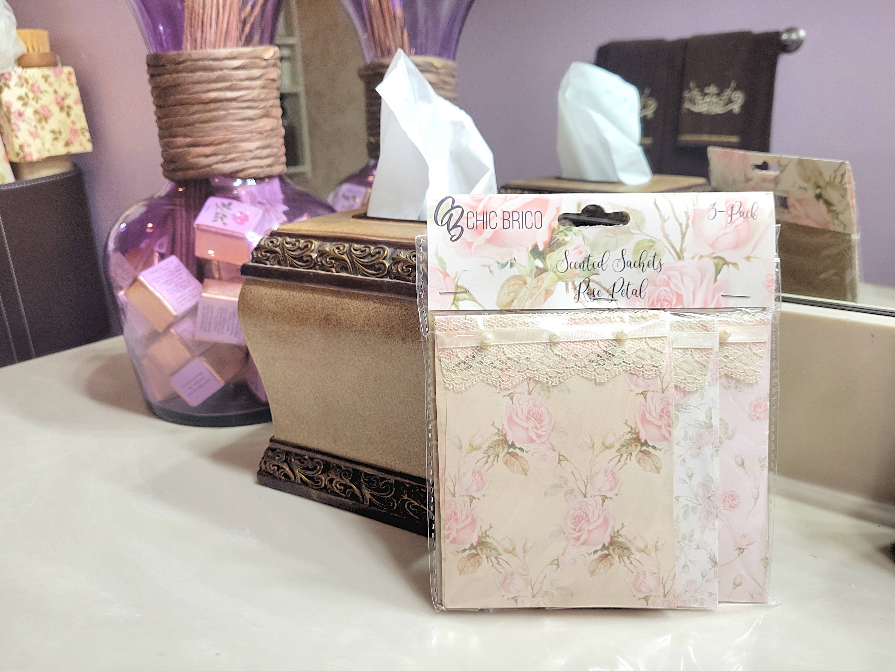 Chic Brico - Wholesale Sachet - Pearls & Lace Rose Fragrance Scented Drawer & Closet Sachets1