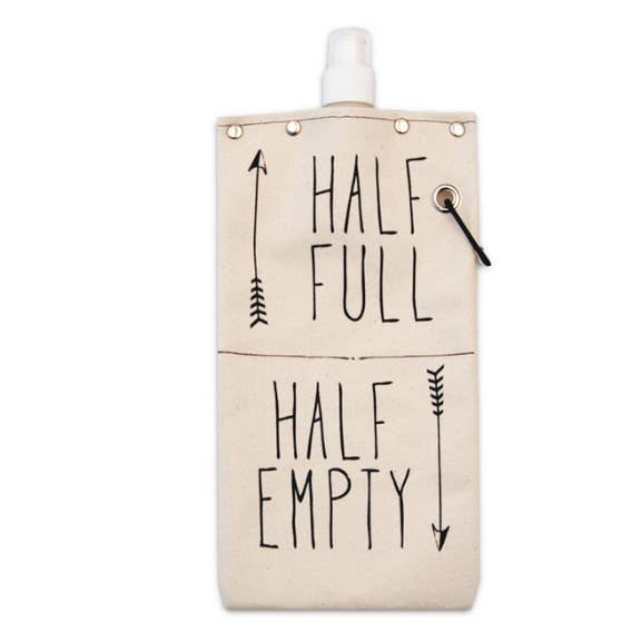 Half Full Half Empty Canteen for Wine & Water (25oz) for wholesale by CapaBunga®