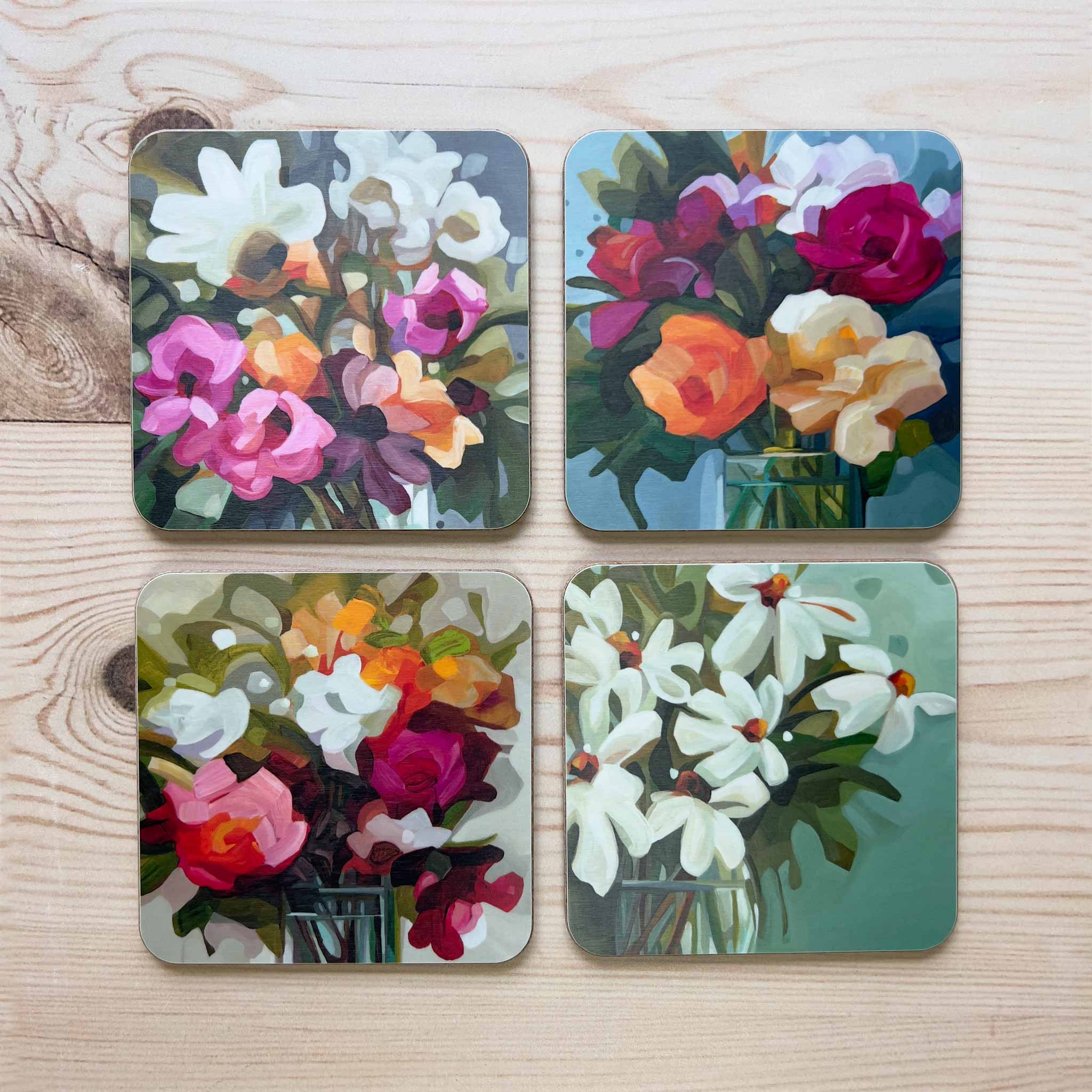 Susannah Bleasby Art - Wholesale Coasters - Coaster | Yellow Floral Bouquet | Charlotte2