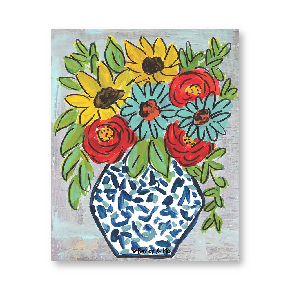 Baxter & Me - Wholesale Art Print - Blue Vase - Wrapped Canvas0