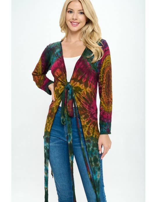 Kathmandu Imports - Wholesale Cardigan - Women's - Long-Sleeves Tie-Dye Cardigan (TH-1697)