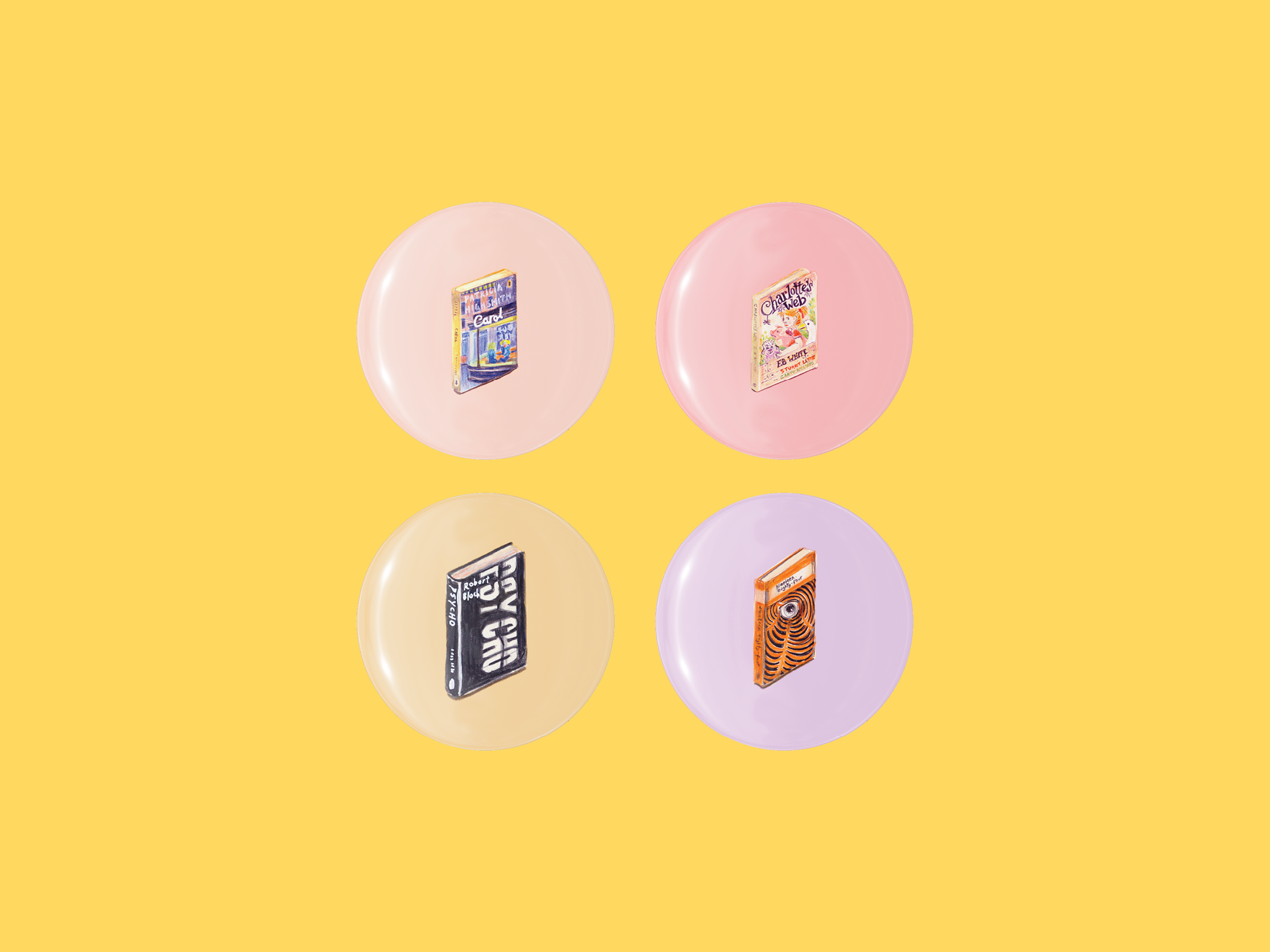 Amy Blue Illustration - Wholesale Lapel pin/button - Books Badge Pack2