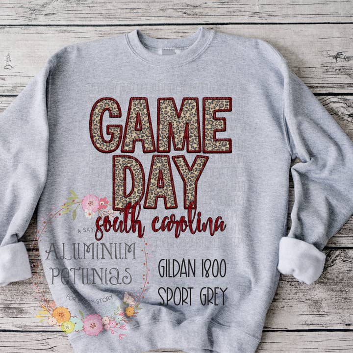 Aluminum Petunias - Wholesale Sweatshirt - Women's - Game Day Faux Embroidery Graphic Tee30